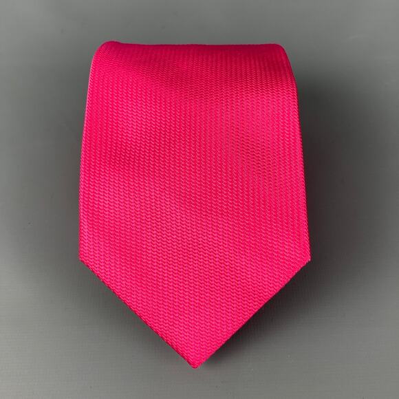 HILDITCH & KEY Pink Woven Silk Tie - Picture 1 of 4